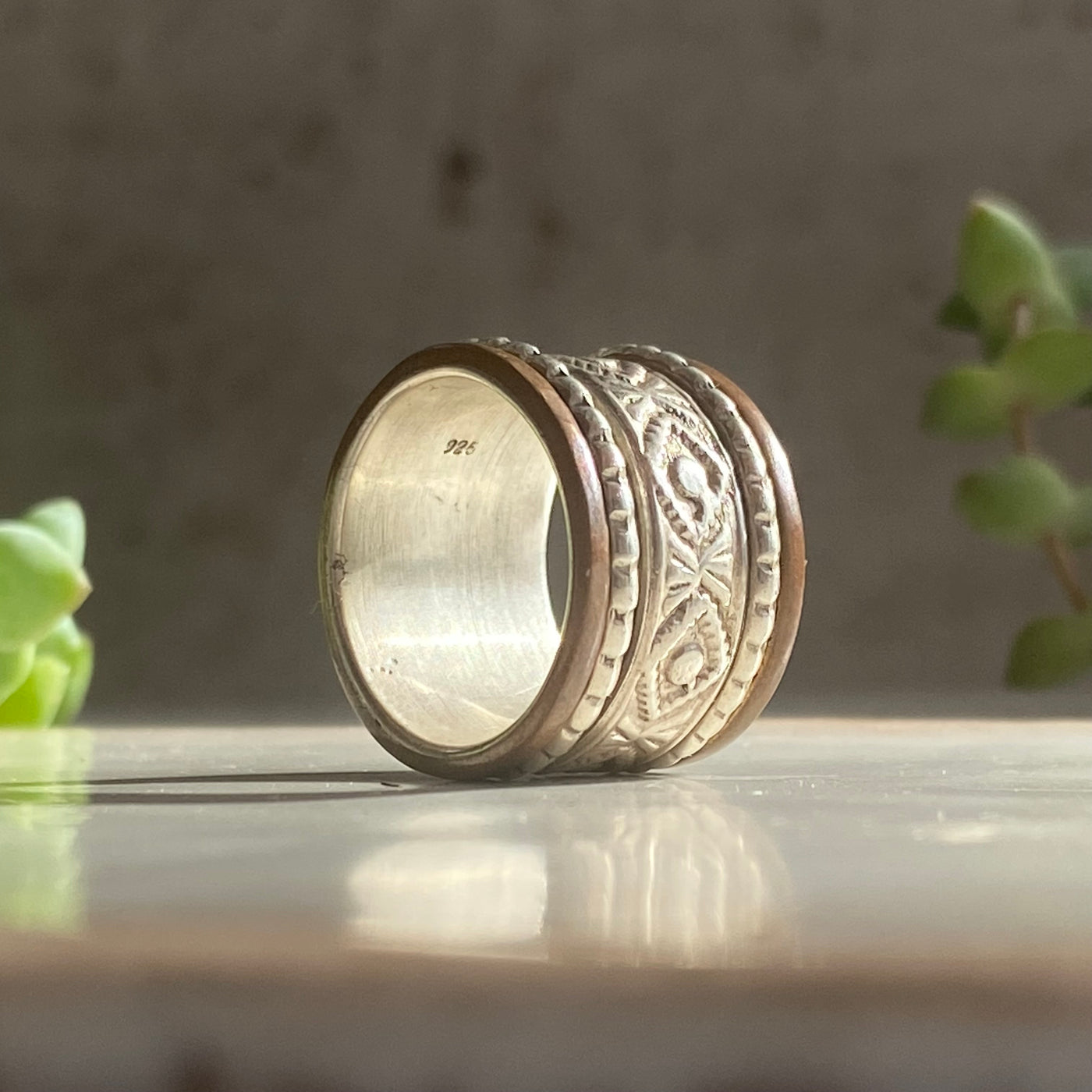 Silver Spinning Ring -  L