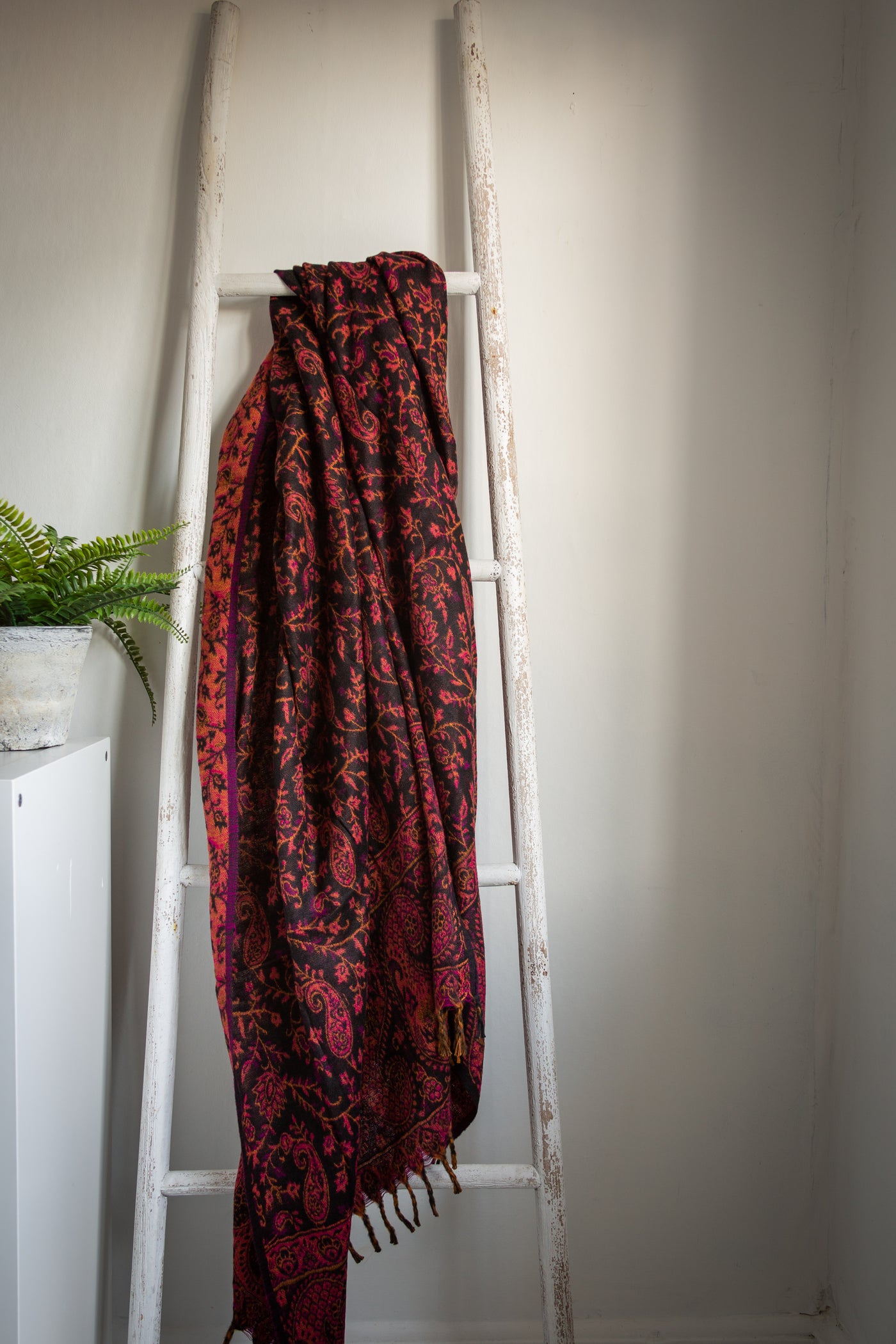 Red Paisley Blanket Scarf - ForageDesign