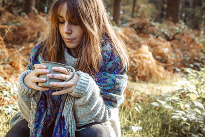 Purple Paisley Blanket Scarf - ForageDesign