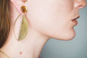 Nadège Earrings in Pure Brass - ForageDesign