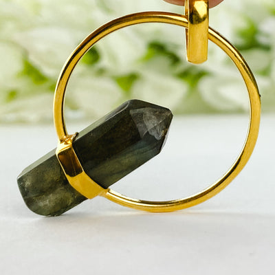 18k Gold Plated Pendant | Labradorite Point - ForageDesign