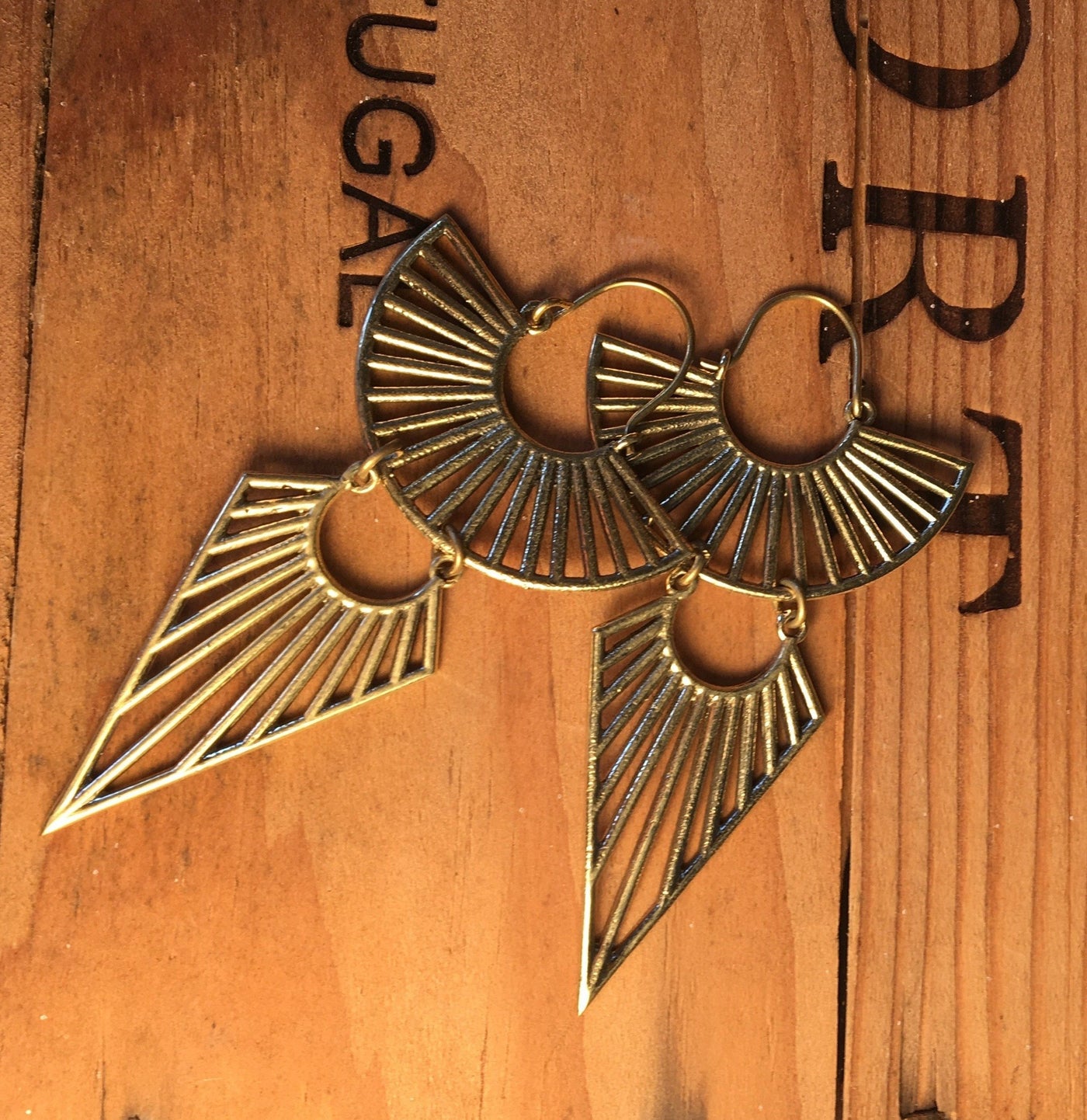 Brass Maya earrings - ForageDesign