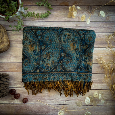 Blanket Scarf - Stormy Blue - ForageDesign