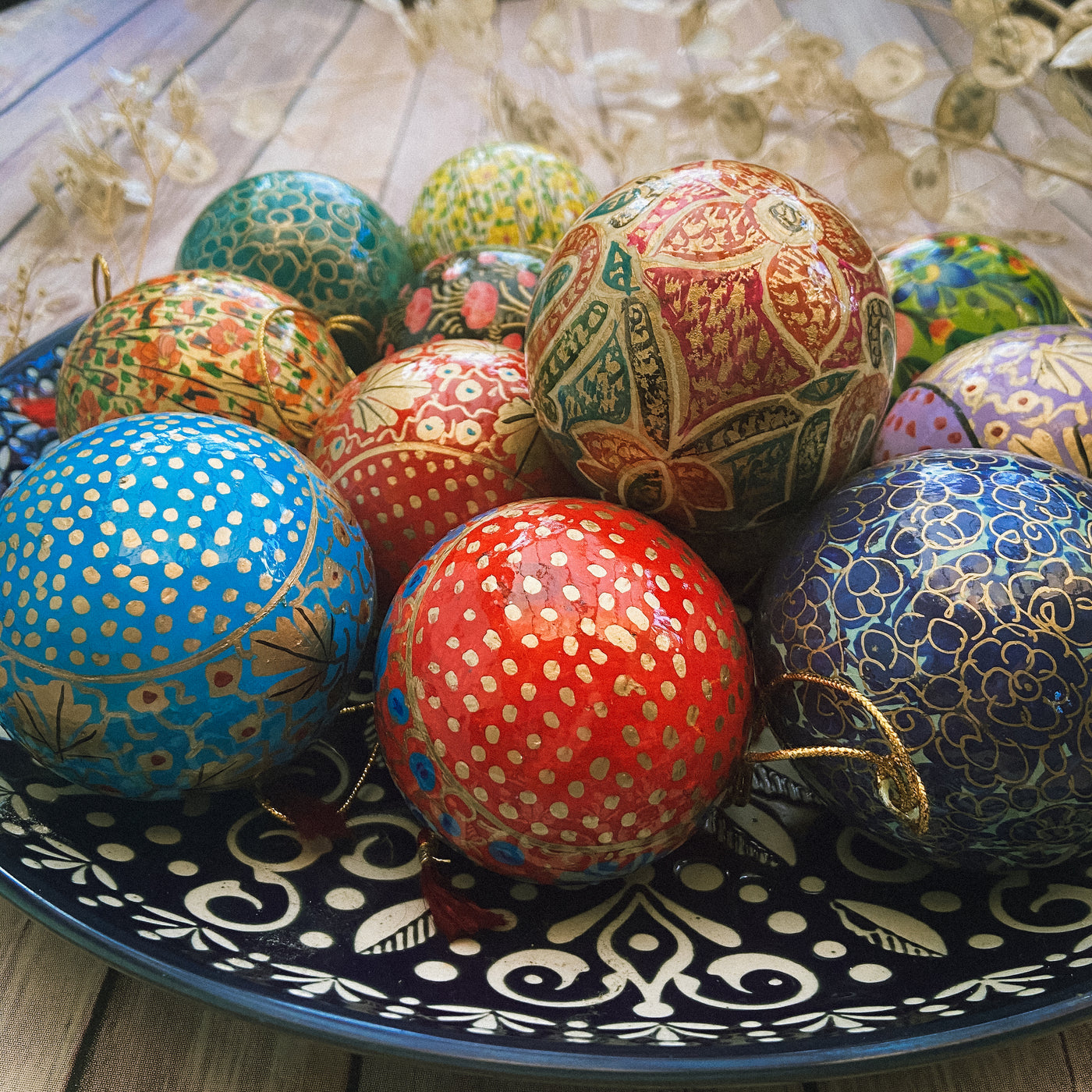 Hand Painted Luxury Baubles - Mixed Colours - ForageDesign