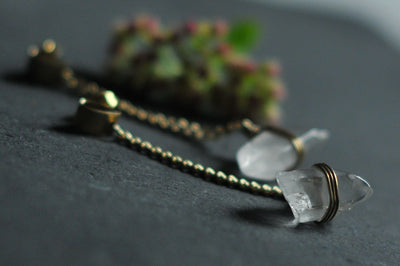 Crystal Chain Earrings - ForageDesign