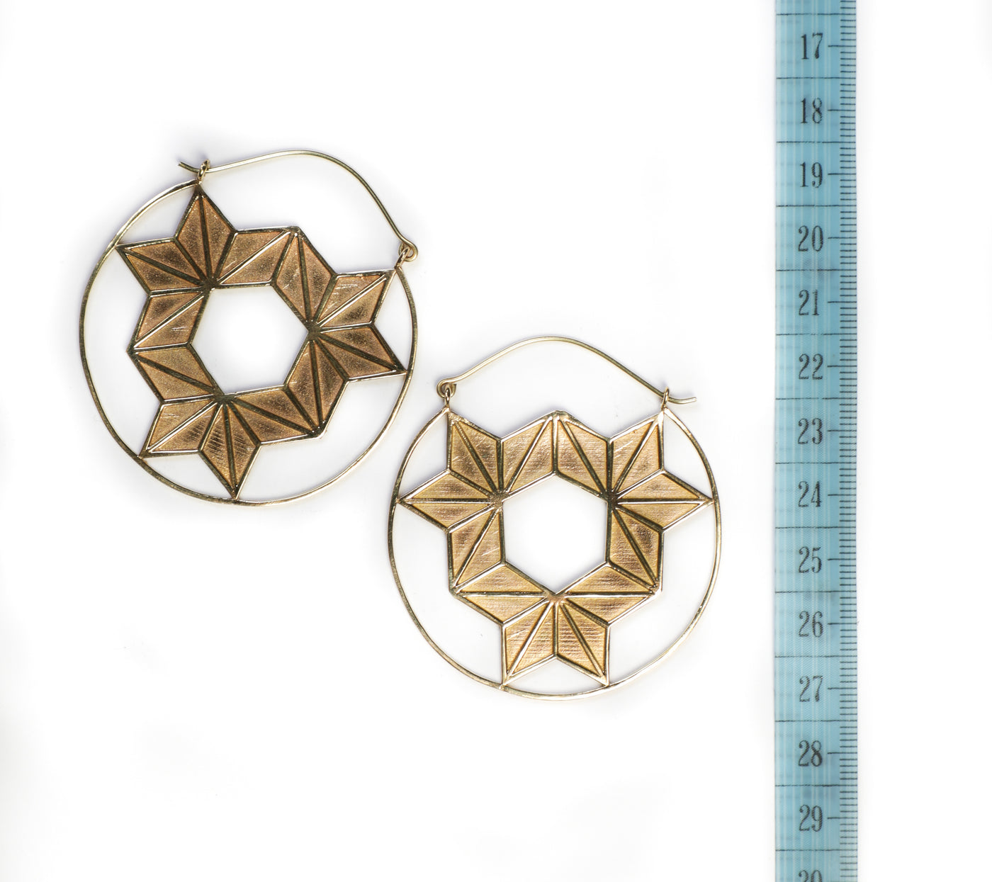 Large Brass Geometric Constellation Earrings - ForageDesign