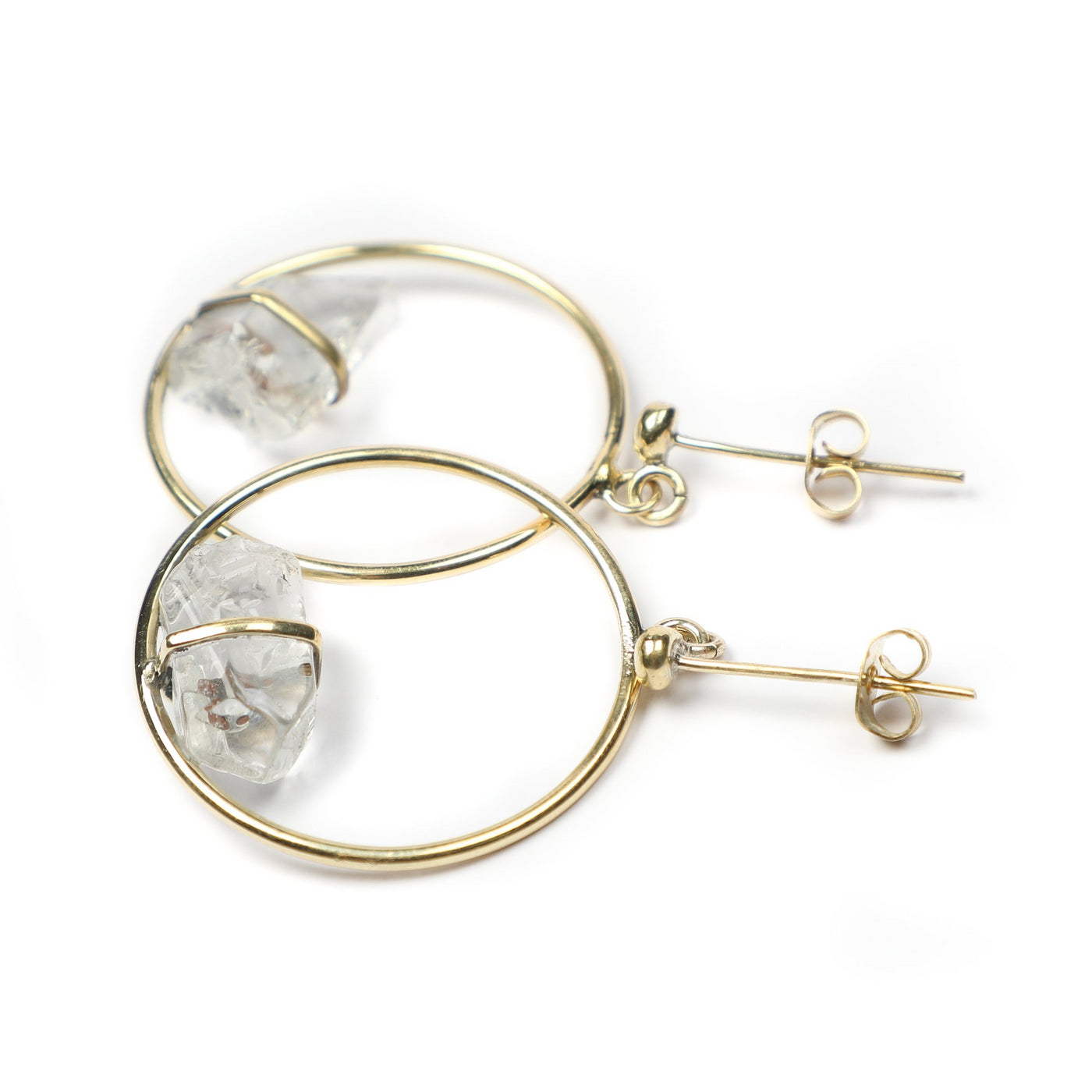 Quartz Crystal Circle Earrings: Ferelith - ForageDesign
