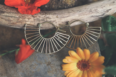 Gold Spoke Hoop Earrings - ForageDesign