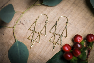 Cécile Earrings in Pure Brass - ForageDesign