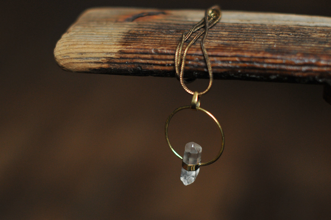 Crystal hoop pendant - ForageDesign
