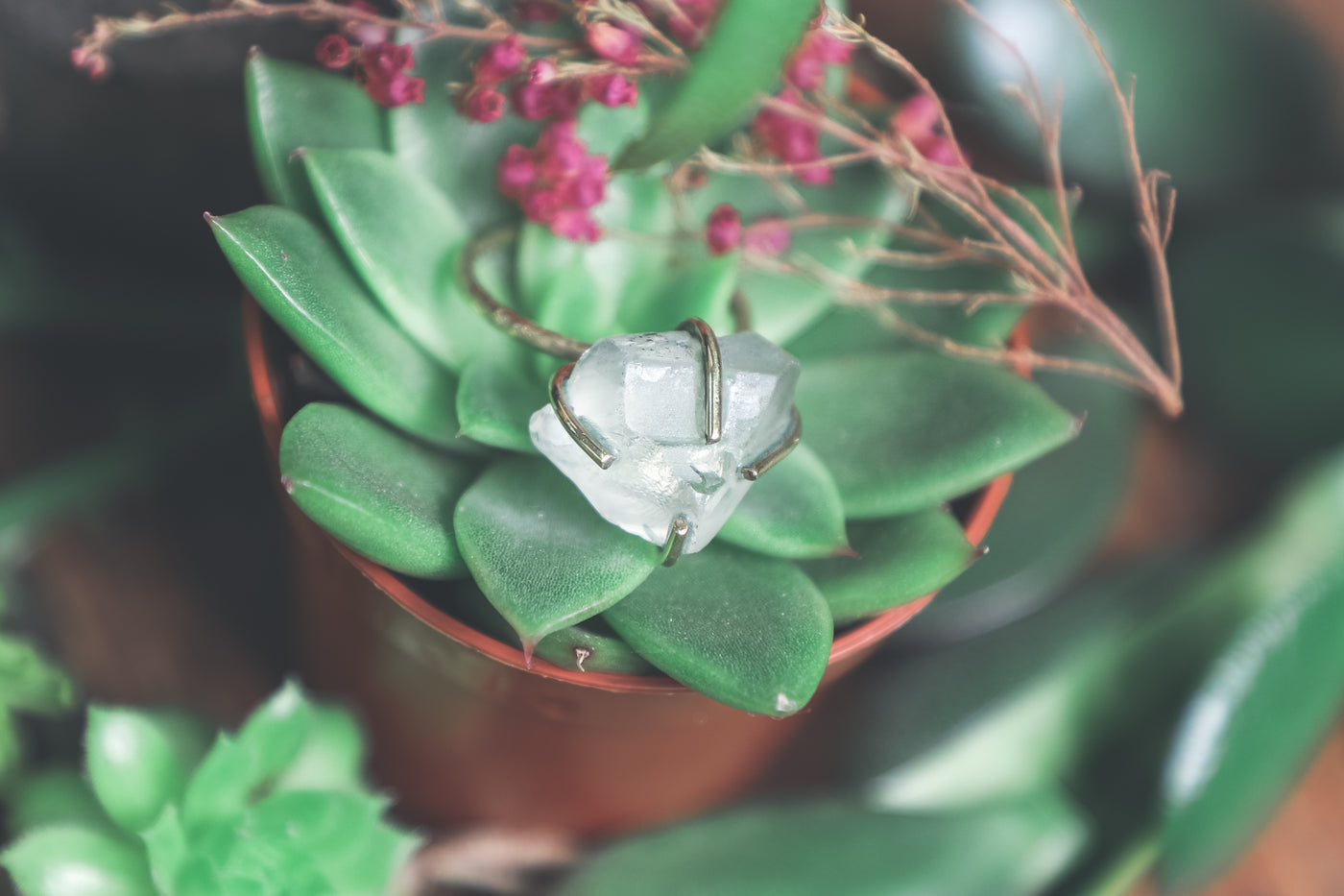 Raw Crystal Cage Ring - ForageDesign
