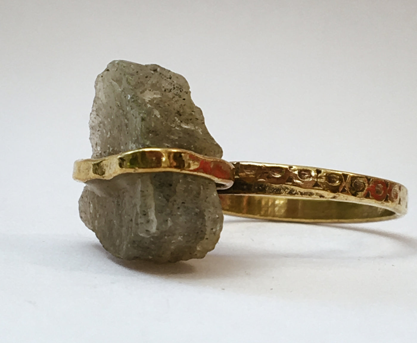 Raw Labradorite Band Ring - ForageDesign