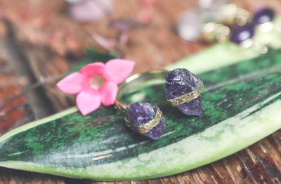 Amethyst Double Band Ring - ForageDesign