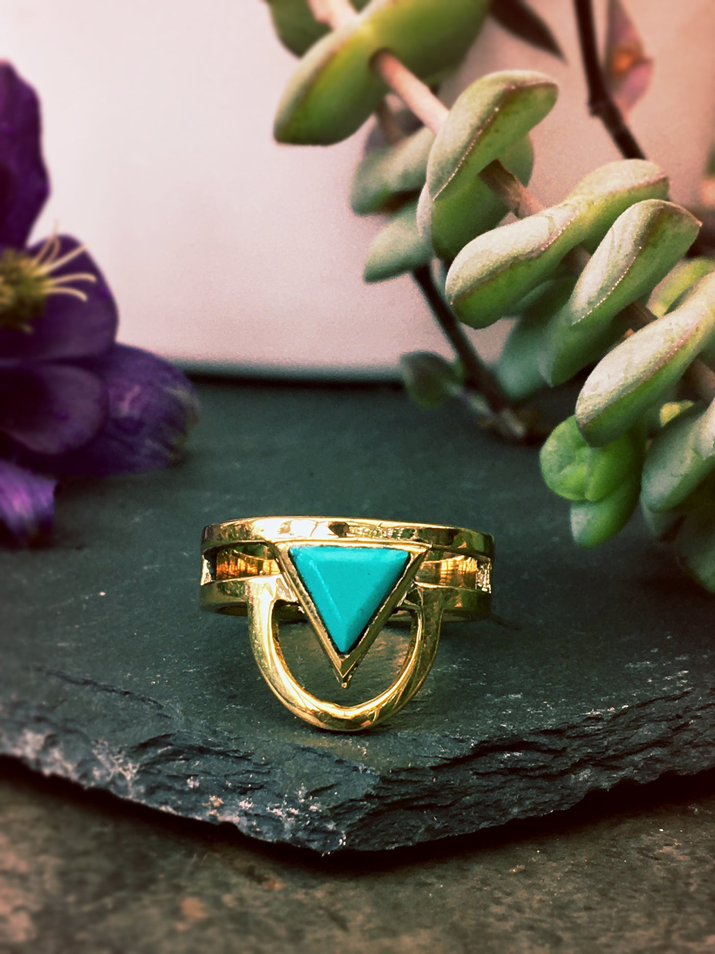 Tonje Prism Ring - Turquoise