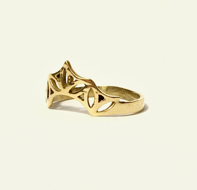 Kende Ring in Ornate Brass - ForageDesign