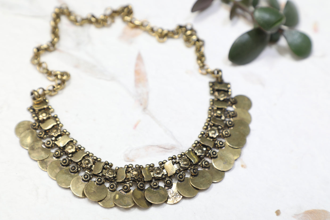 Chainmail Coin Necklace - Aralii - ForageDesign