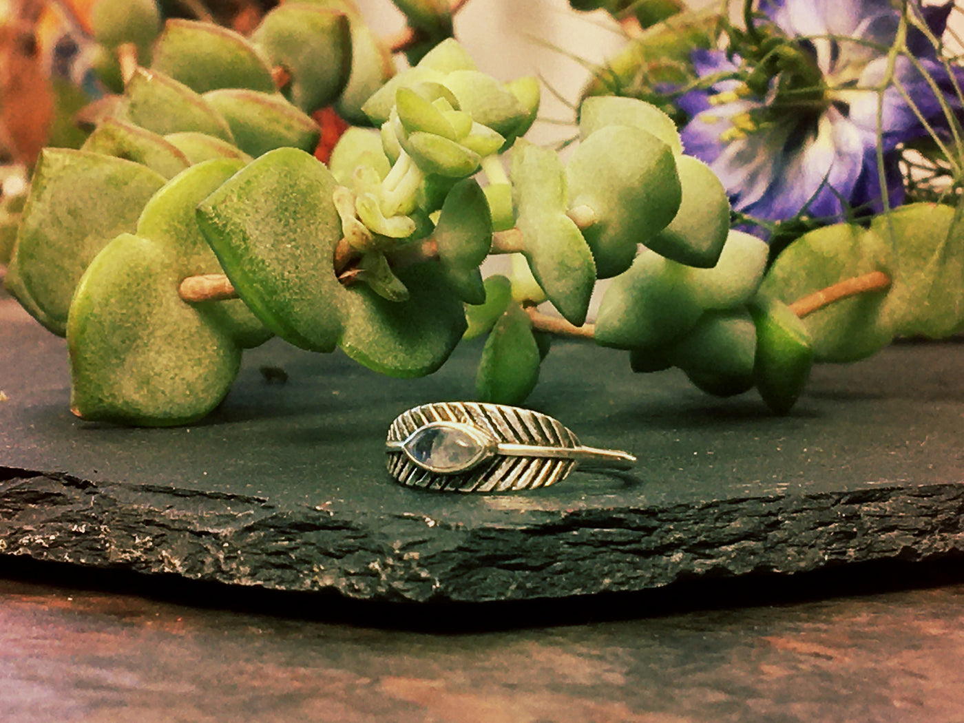 Silver Masika Feather Ring - ForageDesign