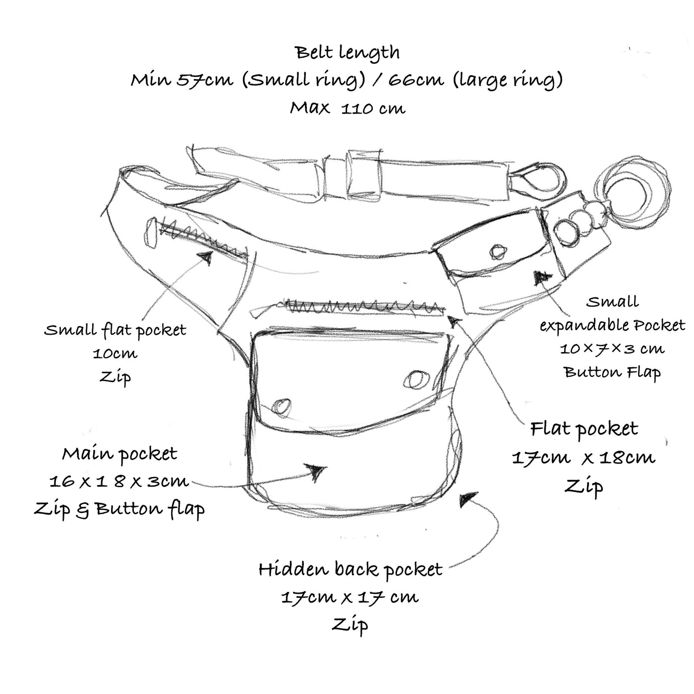 Leather Hip Bag - Maple - Extra Long - Seconds