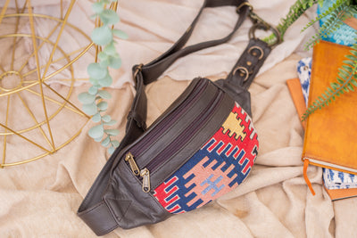 Leather Kilim Bumbag - Vintage Brown