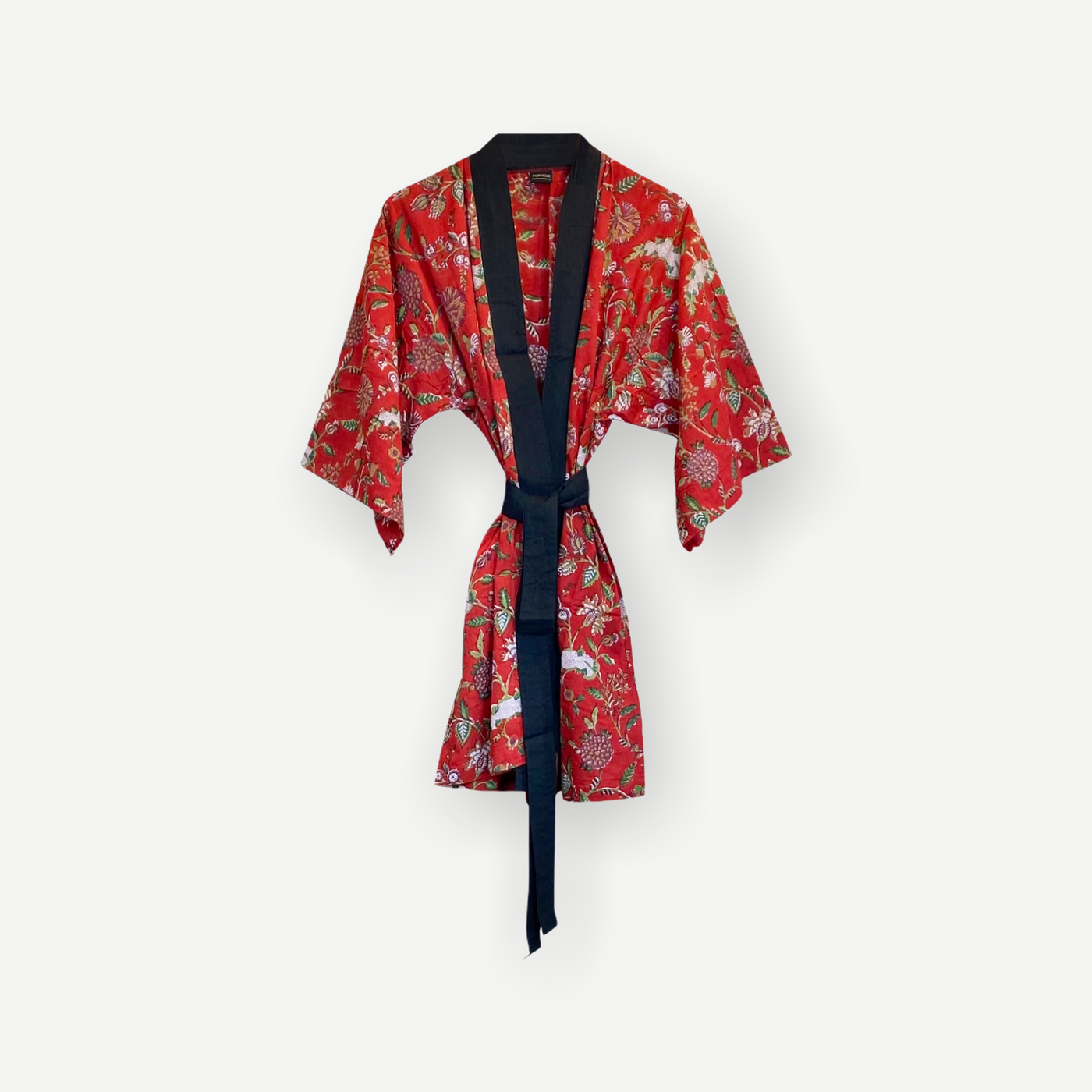 Short Botanical Kimono - Red - ForageDesign