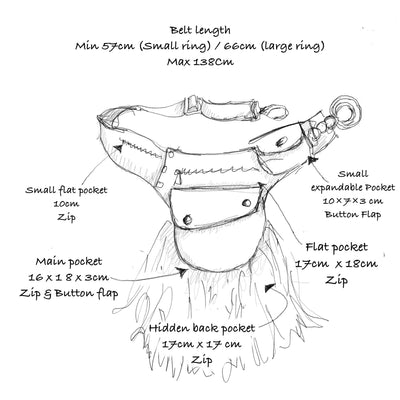 Vegan Leather Tassel Belt - Falcon Brown