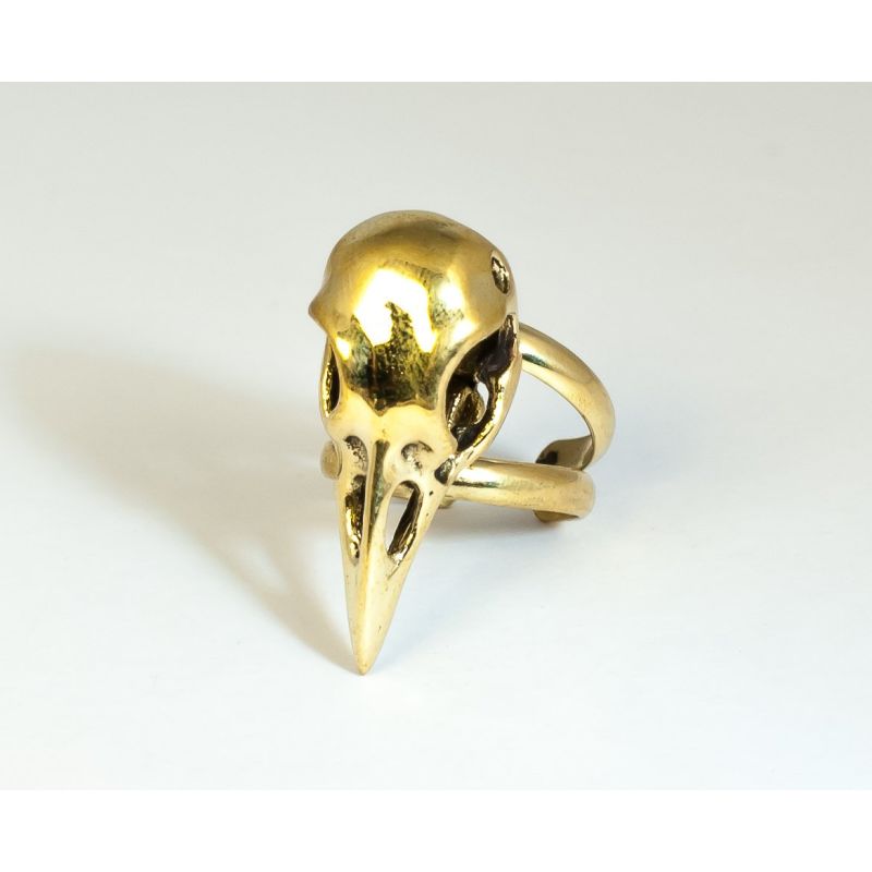 Brass Bird Skull Ring - ForageDesign