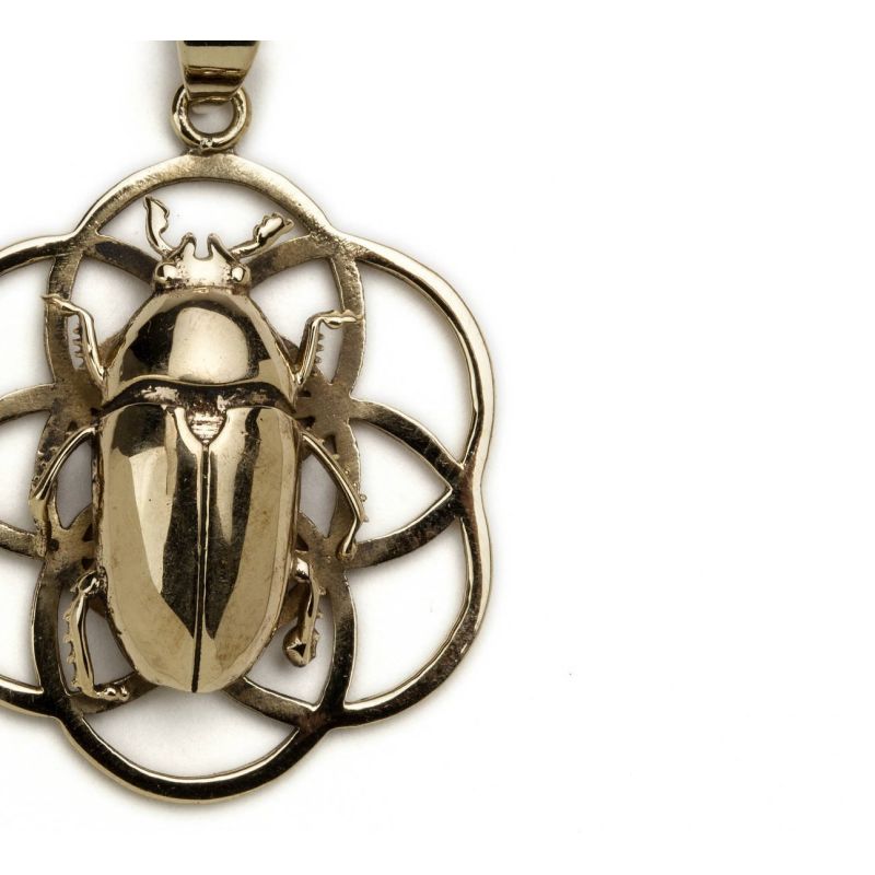 Flower of Life Pendant with June Beetle - ForageDesign
