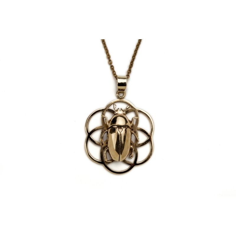 Flower of Life Pendant with June Beetle - ForageDesign