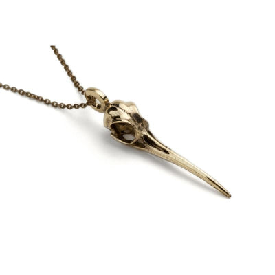 Hummingbird skull Pendant in brass - ForageDesign