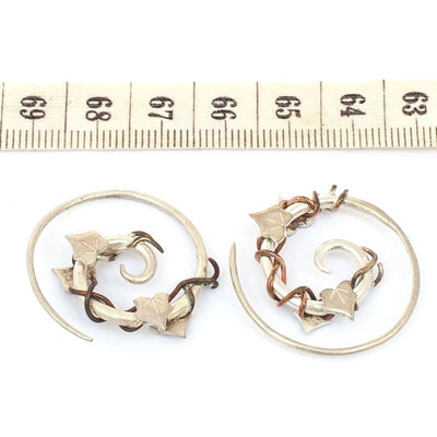 Silver & Copper Entwining Ivy Spirals - ForageDesign