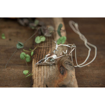Silver Crowhorn Pendant - ForageDesign