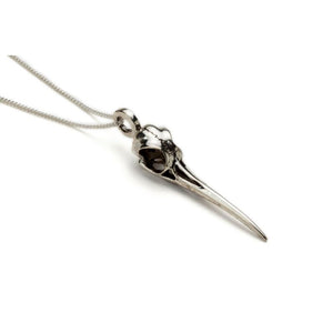 Silver Hummingbird Skull Pendant - ForageDesign