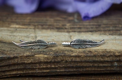 Silver Feather Climbing Studs - ForageDesign